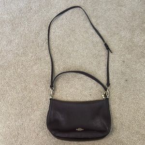 Coach. Burgundy. Over shoulder and crossbody. Excellent condition.